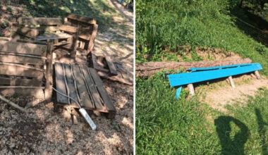 Nuovi atti vandalici al parco: demolito il piccolo chiringuito, danni alla rete da beach volley e rifiuti ovunque (FOTO). I volontari: "Grande amarezza, servono controlli"