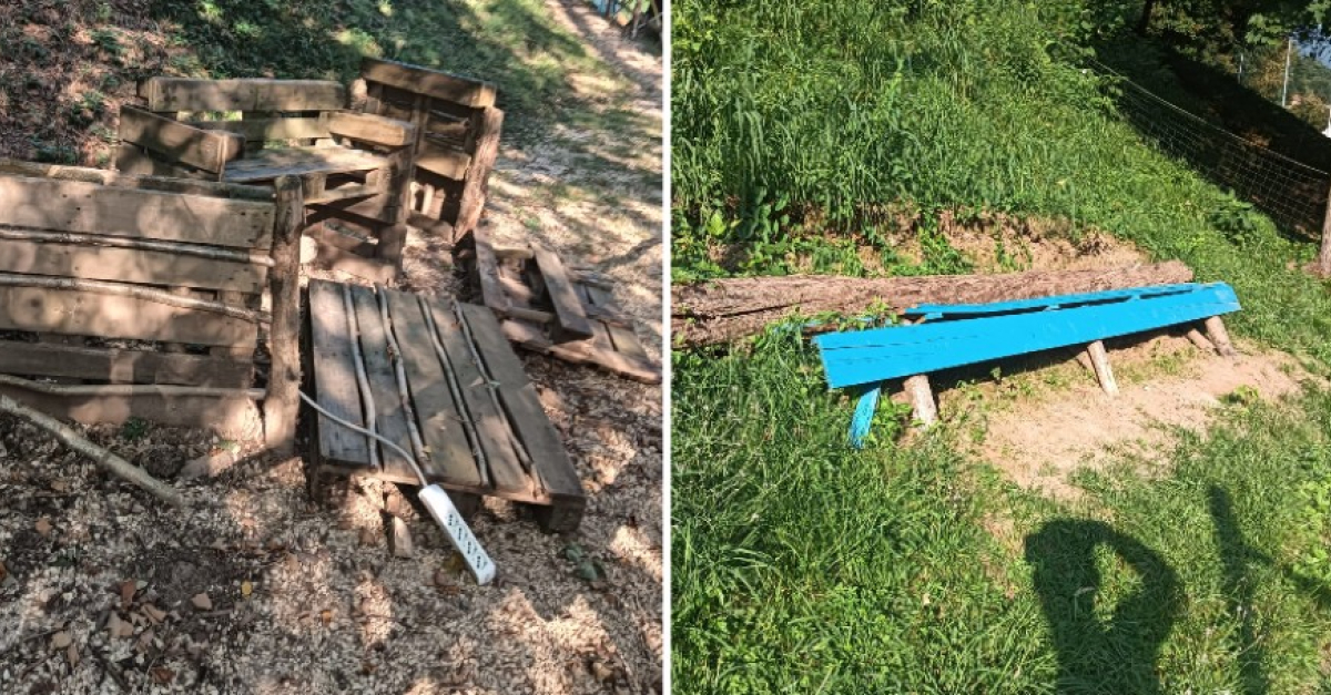 Nuovi atti vandalici al parco: demolito il piccolo chiringuito, danni alla rete da beach volley e rifiuti ovunque (FOTO). I volontari: "Grande amarezza, servono controlli"