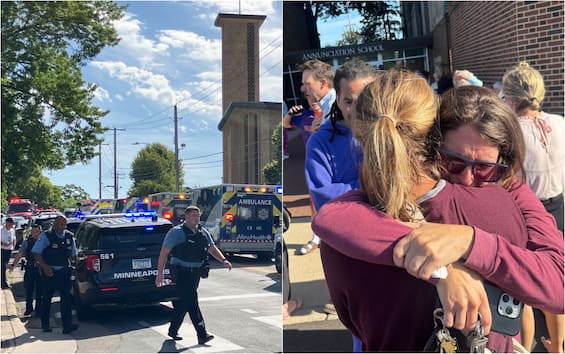Sparatoria in una chiesa e scuola cattolica a Minneapolis, morti e feriti. FOTO