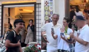 Canta "Con te partirò" e si ritrova di fronte Andrea Bocelli, la reazione del cantante. Il video