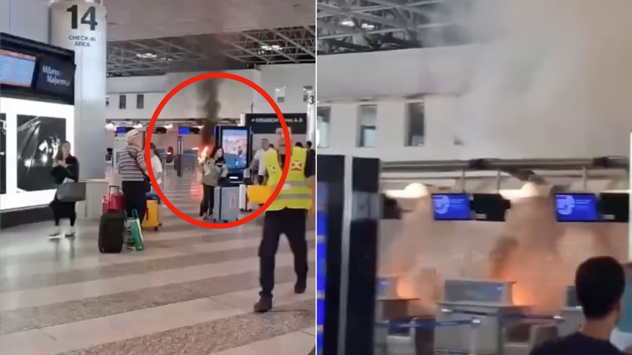 uomo dà fuoco a un cestino, evacuato il Terminal1