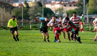 Rugby, heading into the new Serie A season. Kiwis debut with Villorba. Banca di Pesaro is sponsoring.
