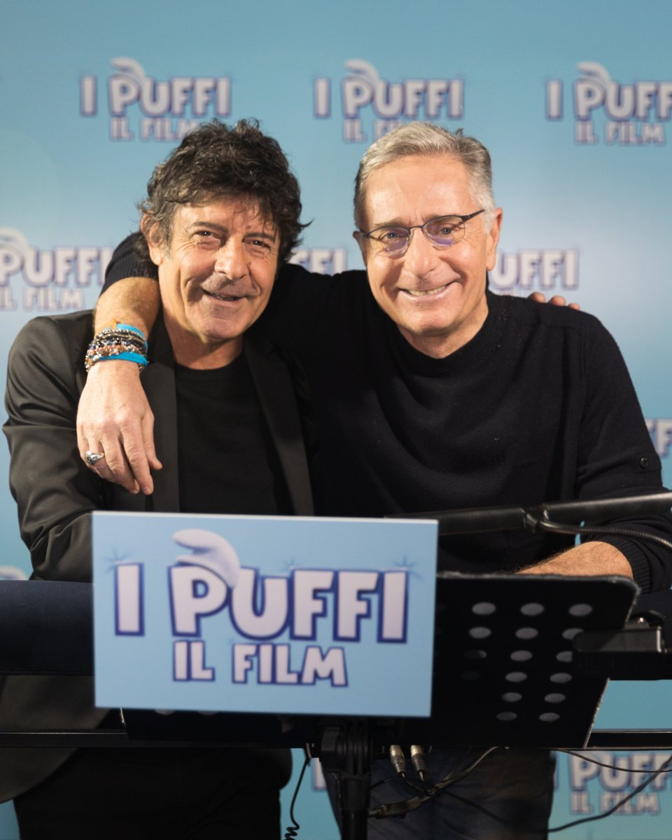 Luca Laurenti E Paolo Bonolis Al Doppiaggio Dei Puffi
