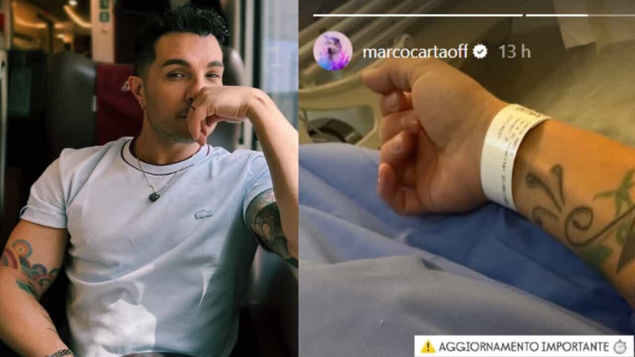 Il cantante Marco Carta è stato ricoverato in ospedale a Milano