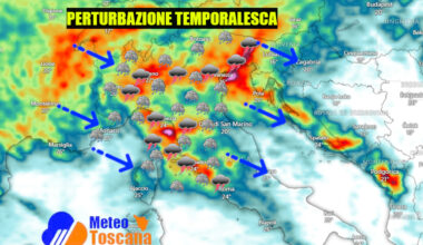 TEMPORALI nell’aria: ROTTURA ESTIVA IN GESTAZIONE – meteo Toscana