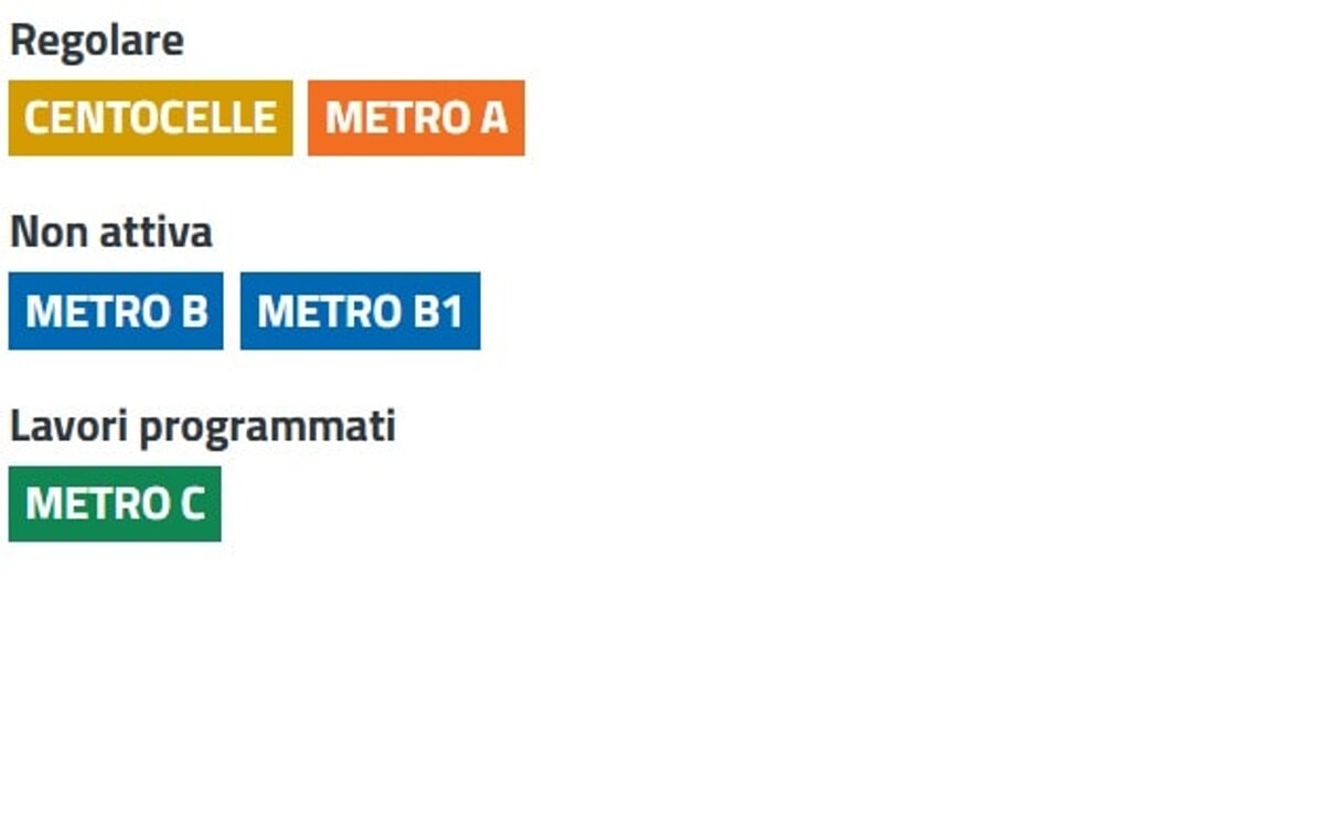 Metro B ferma (foto Atac)