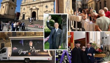 Funerali Pippo Baudo, le foto dell'ultimo saluto a Militello in Val di Catania