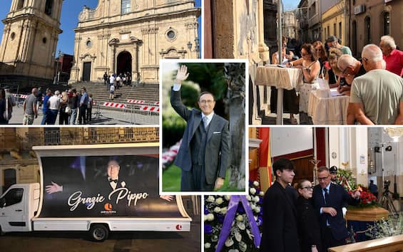 Funerali Pippo Baudo, le foto dell'ultimo saluto a Militello in Val di Catania