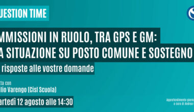 Martedì 12 agosto alle 14.30 Question Time di Orizzonte Scuola con Attilio Varengo su immissioni in ruolo, mobilità annuale, mini call veloce
