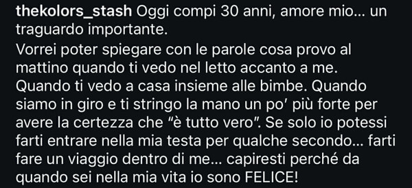 Post Instagram di Stash dei The Kolors
