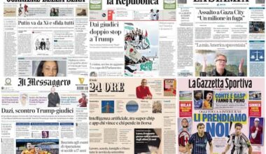 Le prime pagine dei quotidiani di oggi 31 agosto: la rassegna stampa - Sky TG24