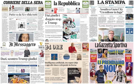 Le prime pagine dei quotidiani di oggi 31 agosto: la rassegna stampa - Sky TG24