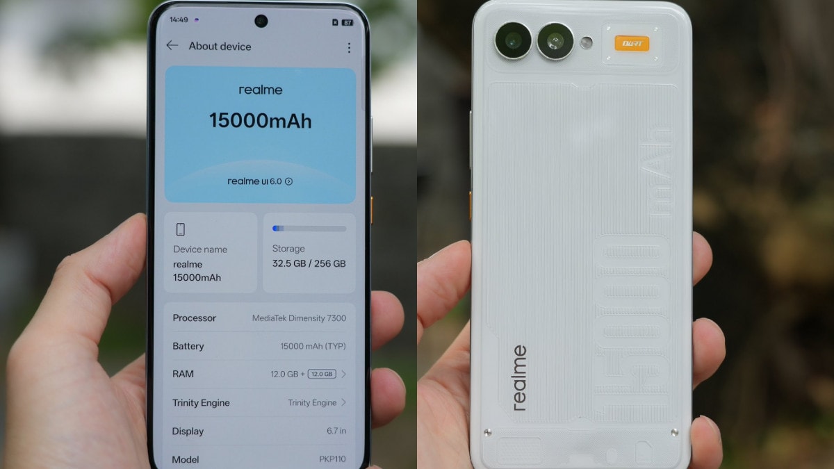 Smartphone Realme con batteria da 15.000 mAh: autonomia fino a 5 giorni e design sottile