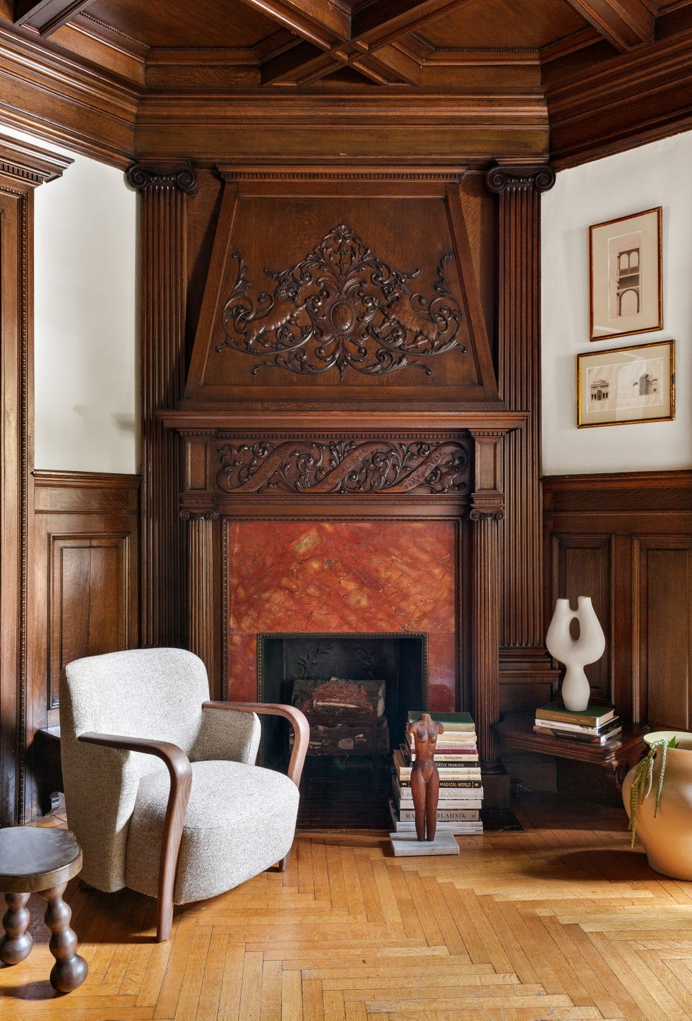 chimenea antigua madera