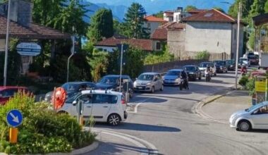 brutta caduta in moto e lunghe code in zona lago