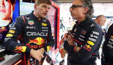 Max Verstappen e Laurent Mekies a Spa
