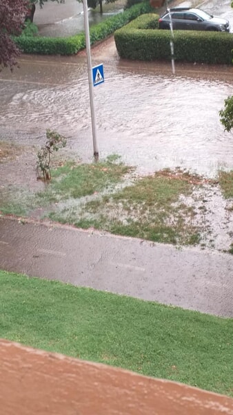 Via Alfieri allagata - Foto Arezzo Meteo