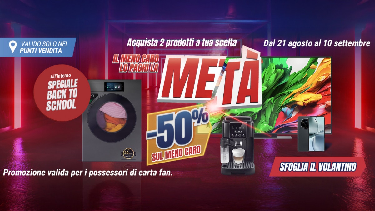 Volantino Trony al 10 settembre 2025: sconto -50% con doppio acquisto