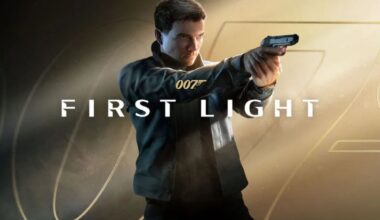 007 impugna pistola e mira, scritta 007 first light
