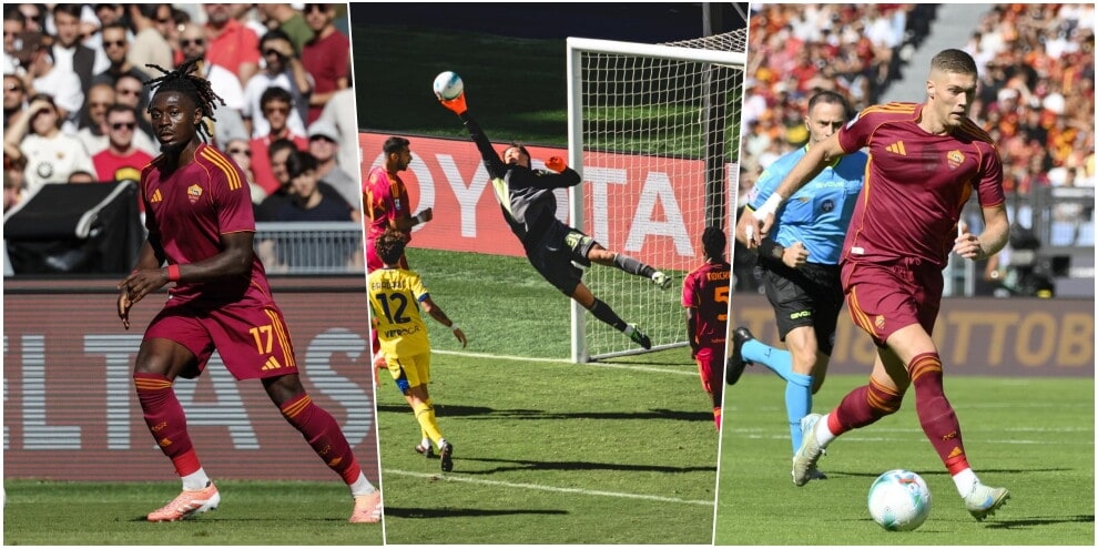 Mancini 'picchia' Dovbyk dopo il gol: l'esultanza estrema del difensore giallorosso