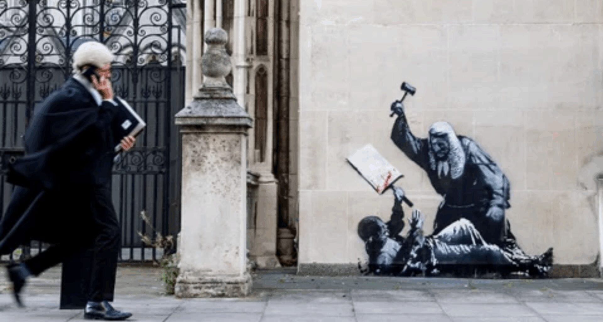 Banksy, la nuova opera sarà rimossa dalla Royal Courts of Justice