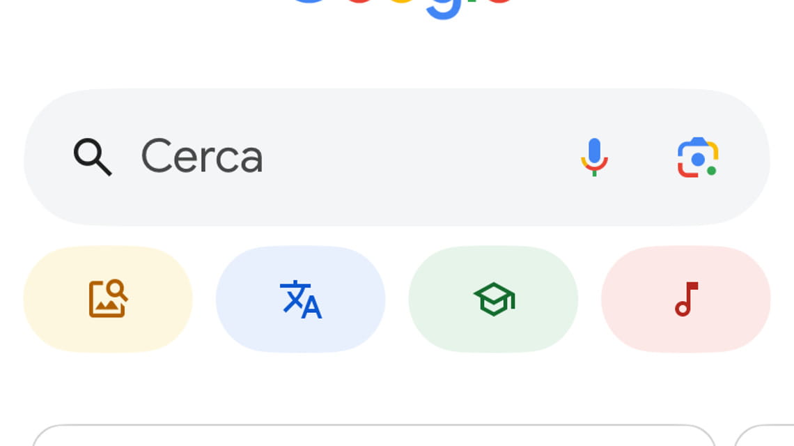 Schermata dell’app Google con icona da cliccare in alto a destra