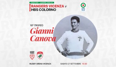 Sabato il Trofeo Canova apre la nuova stagione della Rangers Rugby Vicenza