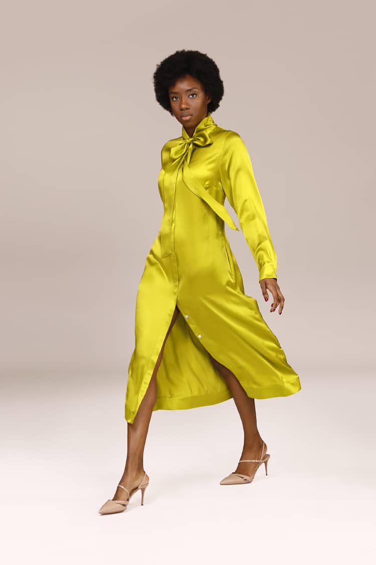 Alba Abito midi in satin di seta