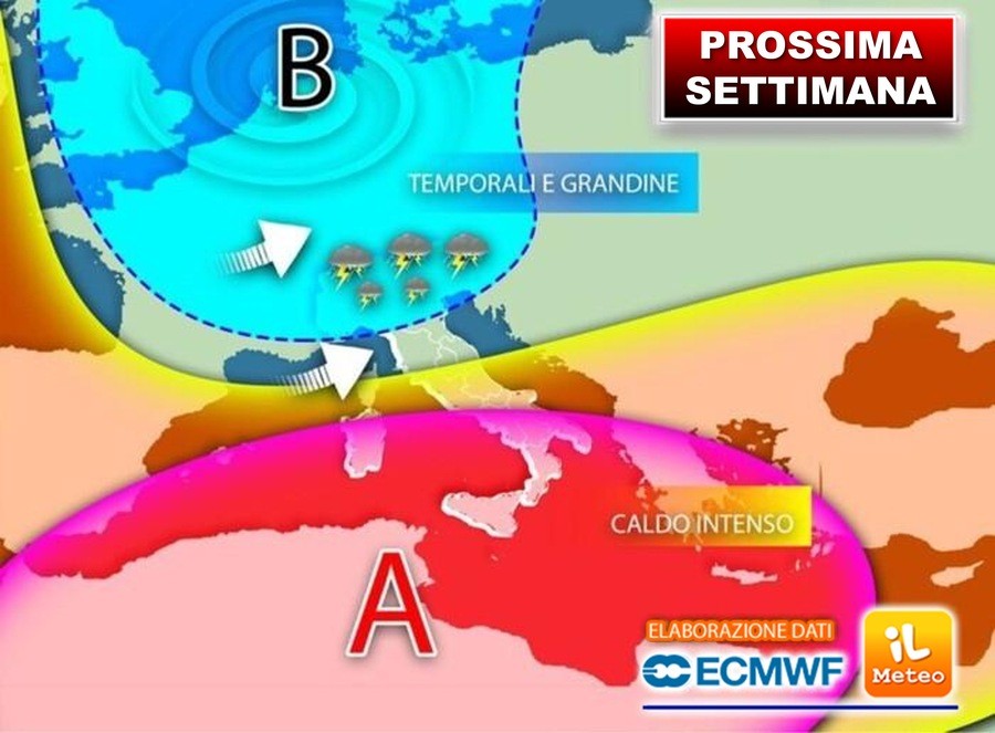 Prossima Settimana, Italia divisa tra Caldo e Pioggia. Gli aggiornamenti