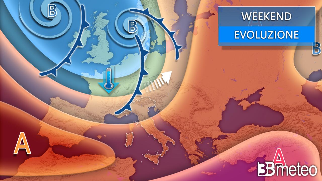 Weekend con nuova veloce perturbazione, porterà pioggia e temporali, localmente intensi ma solo su parte d'Italia. Ecco dove saranno più probabili. « 3B Meteo