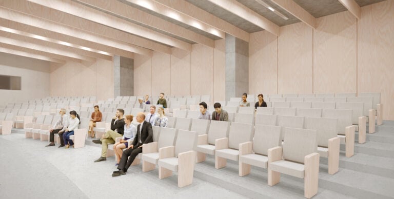 National Museum of Uzbekistan auditorium, Render by Atelier Brückner, Courtesy of Uzbekistan Art and Culture Development Foundation