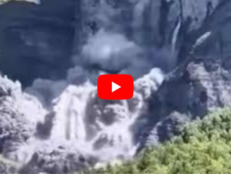 crolla la montagna in Alta Savoia, la frana ripresa in diretta Video dai turisti