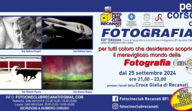 Al via da mercoledì 25 settembre il "Per-corso di Fotografia" del Fotocineclub di Recanati