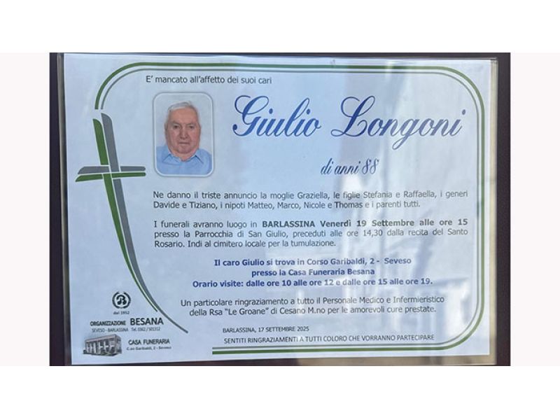 ADDIO A GIULIO LONGONI. IL PASTICCERE CON IL CICLISMO NEL CUORE