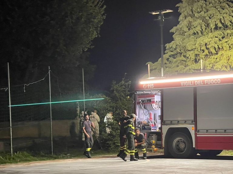 I Vugili del fuoco sul luogo del ritrovamento