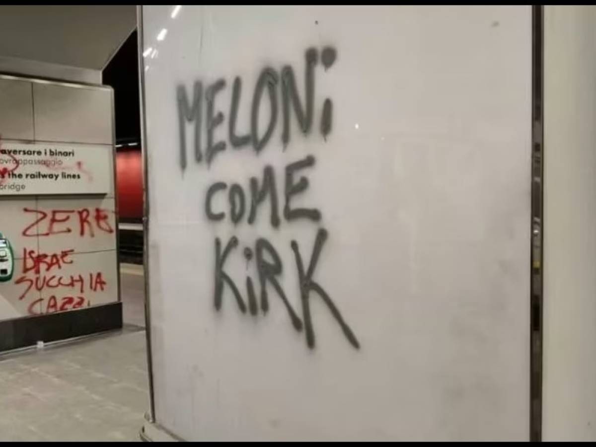 "Meloni come Kirk". "Prigionieri della violenza" Bufera sulla scritta contro la premier
