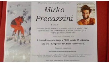 ADDIO A MIRKO PRECAZZINI, PREZIOSO COLLABORATORE DI RCS SPORT: AVEVA SOLO 29 ANNI