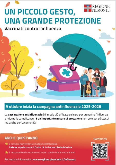 REGIONE PIEMONTE. DAL 14 OTTOBRE AL VIA LA CAMPAGNA DI VACCINAZIONE ANTINFLUENZALE E ANTI COVID