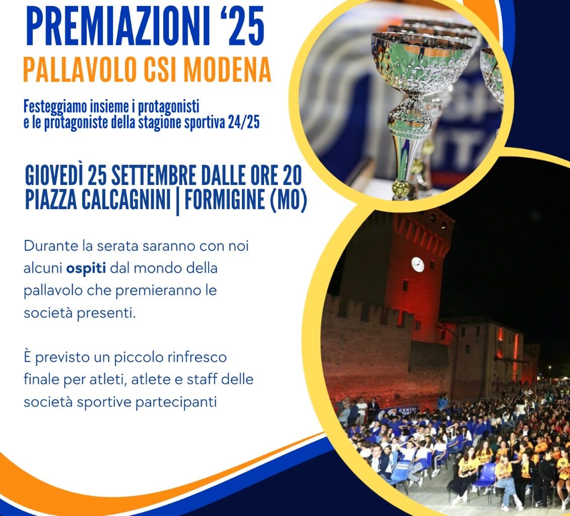 Festa delle Premiazioni pallavolo 2025: appuntamento anche quest'anno in piazza Calcagnini a Formigine!