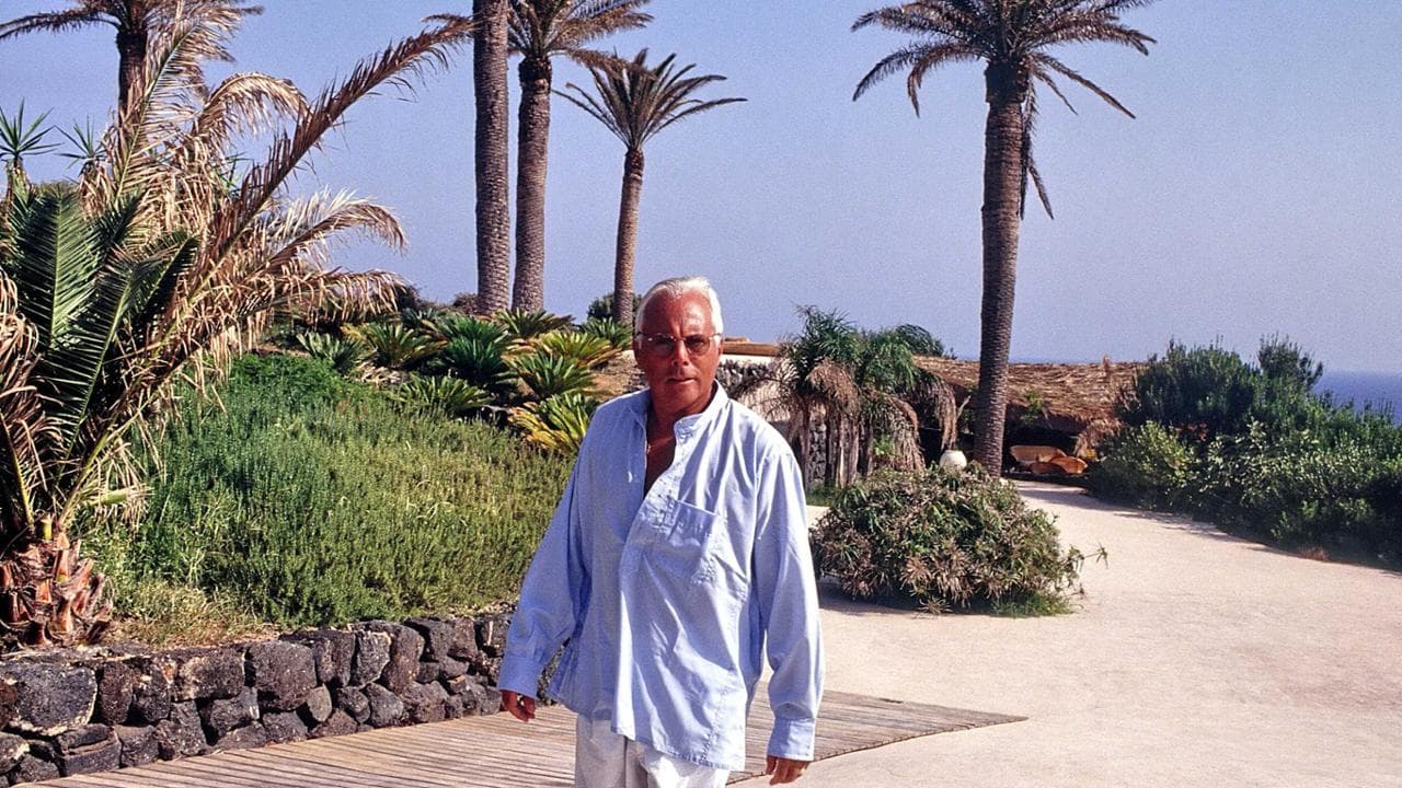 Giorgio Armani in his villa on Pantelleria Island, ITALY-01/01/1999