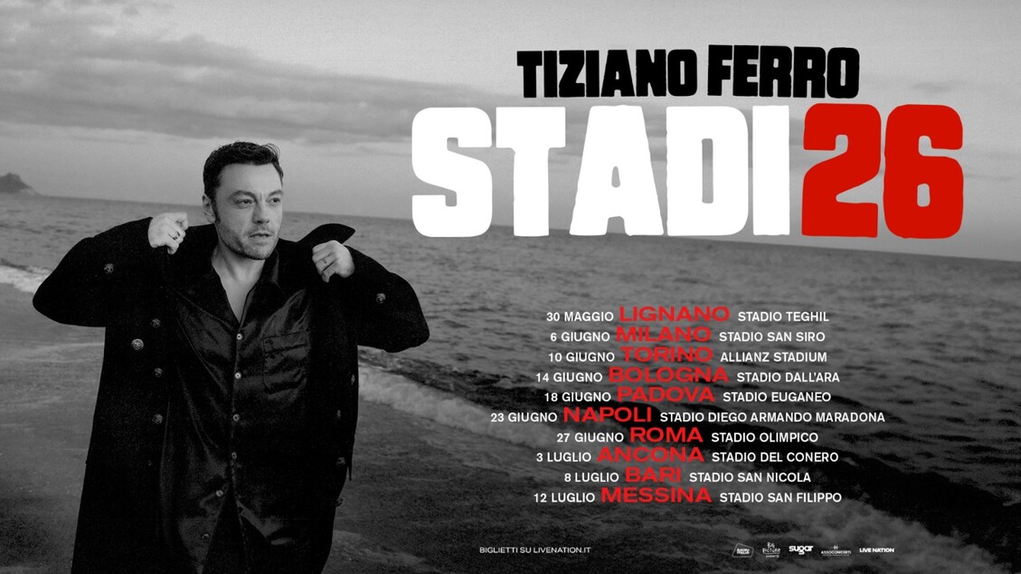 Tiziano Ferro annuncia il ritorno live con Stadi26 - Musica