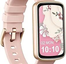 Generico Smartwatch Donna Fitness con Notifiche Messaggi, 24 Modalità Sport, Cardiofrequenzimetro, Saturimetro, IP68, Orologio Contapassi per Android iOS - Rosa