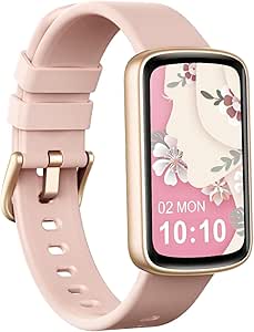 Generico Smartwatch Donna Fitness con Notifiche Messaggi, 24 Modalità Sport, Cardiofrequenzimetro, Saturimetro, IP68, Orologio Contapassi per Android iOS - Rosa