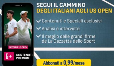 Segui gli Us Open con la grande promozione G+: solo 0,99€/mese