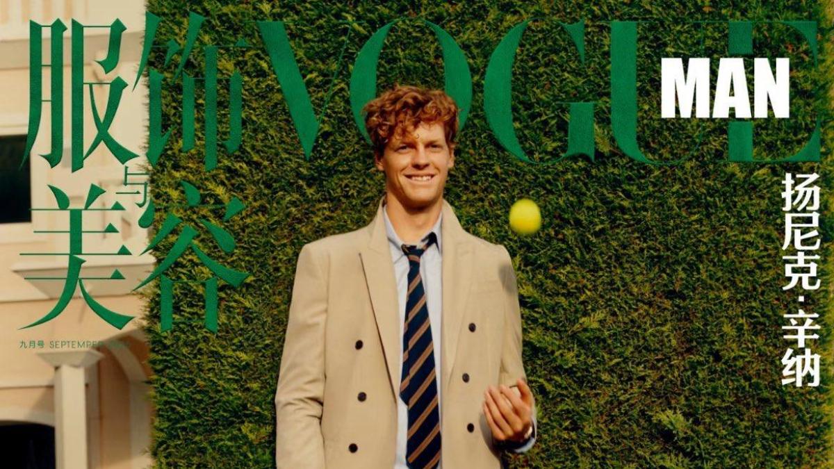 Jannik Sinner in copertina di Vogue man in Cina