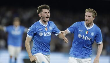 Napoli-Pisa 3-2: gol di Gilmour, Nzola, Spinazzola, Lucca e Lorran