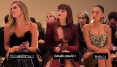 Chiara Ferragni alla Fashion Week, con Elodie e Annalisa