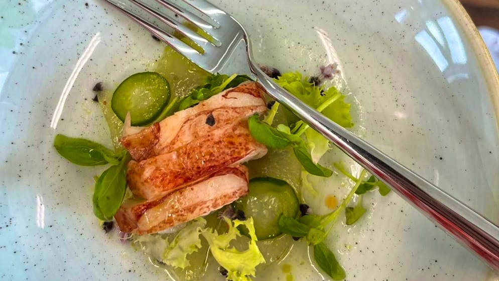 Gate Gourmet 2025. Gate Gourmet collabora regolarmente con gli chef stellati. Questo piatto di aragosta, ad esempio, è stato creato da Heiko Nieder.