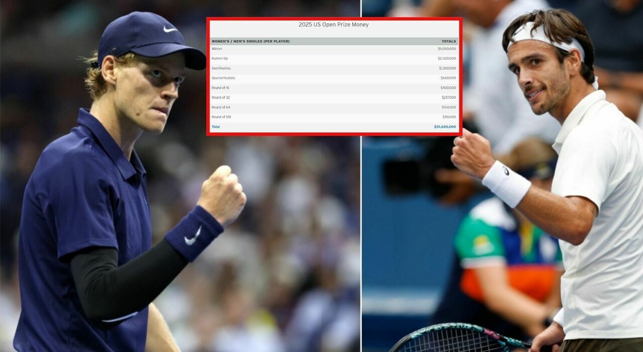 montepremi degli Us Open aumentato del 20%, il più alto della storia del tennis