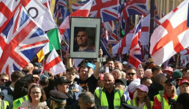 la protesta per i migranti e per l'omicidio di Charlie Kirk